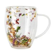 Кружка стеклянная с двойными стенками, 350 мл, серия Flower, PERFECTO LINEAтного ст