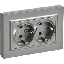 Розетка IEK Brite BR-R28-16-K46-F (стальной)