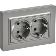 Розетка IEK Brite BR-R27-16-K46-F (стальной)