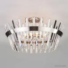 Люстра средней высоты Евросвет TK Lighting Steccato 10111/8 сатин-никель/прозрачный хрусталь Strotskis