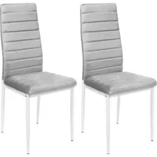 Стул Mio Tesoro Джия DC-060KD (2 шт, светло-серый/белый)