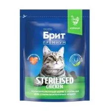 Корм сухой для стерилизованных кошек Брит премиум с курицей 400г