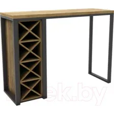 Барный стол Hype Mebel Уайн 120x55x110 (черный/дуб галифакс олово)