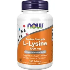 Лизин Now Foods L-lysine, 1000 мг, 100 табл.