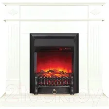 Каминокомплект Смолком Brighton STD-ASP  Fobos-S LUX BL LT (белый ваниль)