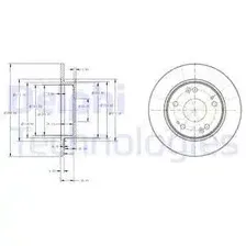 Тормозной диск DELPHI BG4118C полный , задняя ось