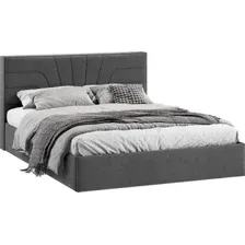 Кровать Трия Пандора с ПМ и заглушиной 160x200 Тип 1 (микрошенилл Relax Graphite)