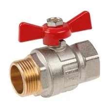 Кран шаровой 1" PN40 с внутренней-наружной резьбой бабочка AV ENGINEERING (AVE093001)