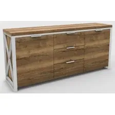 Комод Hype Mebel Цезарь 150x40 (белый-дуб галифакс олово)