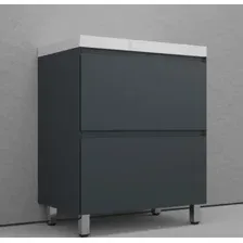 Symbolite Тумба с умывальником Манхэттен 70 Plus 2 ящика + Asti 70x45 (графит/серый шелк)