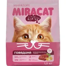Корм для кошек Мираторг Miracat, с говядиной, для всех пород, 1.5 кг