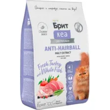 Сухой корм для кошек Брит Кеа Cat Anti-Hairball с белой рыбой и индейкой / 1067139 (7кг)