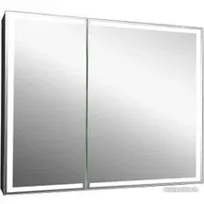 Континент Шкаф с зеркалом Mirror Box Black Led 100x80