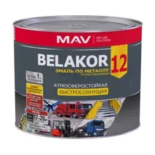Эмаль алкидная BELAKOR 12 по металлу быстросохнущая RAL 2008 оранжевая 2 кг