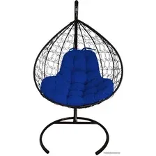 Подвесное кресло M-Group XL 11120410 (черный ротанг/синяя подушка)