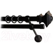 Карниз для штор Lm Decor Верди 030 2р гладкий 25/19мм (черный мат, 3.6м)