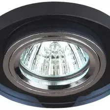 Светильник DK7 СH/BK  ЭРА декор стекло многогранник MR16,12V/220V, 50W, GU5,3 черн. блеск/хром (50/2100)