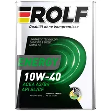 Моторное масло ROLF Energy 10W-40 A3/B4 SL/CF, 4л / 322227