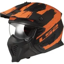 Мотошлем LS2 OF606 Drifter Mud (M, черный/оранжевый матовый)