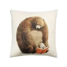 Декоративная подушка Matex Fluffy. Медведь и зайцы 62-493 (молочный/темно-коричневый)