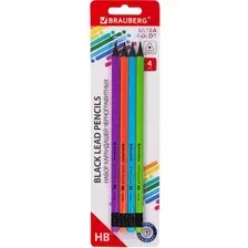 Набор простых карандашей Brauberg Ultra Color / 181709 (4шт)
