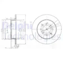 Тормозной диск DELPHI BG3793 полный , задняя ось