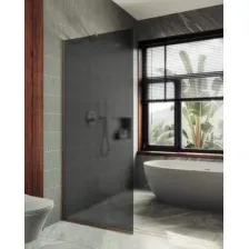Душевая стенка MaybahGlass 89x195 MGD-694-2у (графитовое матовое стекло/бронза)