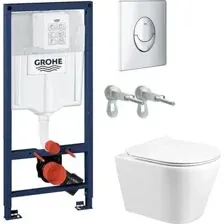 Унитаз подвесной Grado GD-W201T + GROHE Rapid SL 38721001 (с кнопкой смыва)