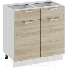 Шкаф напольный Трия Гранита 1Н8Я1 (белый/дуб сонома)
