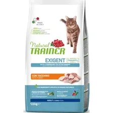 Сухой корм для кошек Trainer Natural Exigent Adult Корм сухой для привередливых кошек со свежим белым мясом 1.5 кг