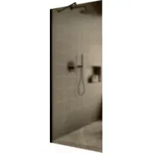 Душевая стенка MaybahGlass 79x195 / MGD-697-6ш (бронзовое матовое стекло/черный)