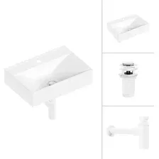 Умывальник Lauter 21887B + клапан 21190W + сифон 21635W (белый матовый)
