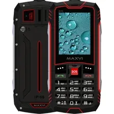 Кнопочный телефон Maxvi R10 (черный/красный)