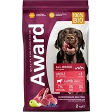 Сухой корм для собак Award Adult All Breed с ягненком с индейкой с добавлением яблока и черники 2 кг