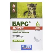 Агроветзащита Барс ФОРТЕ капли для котят 3 пипетки (уп)