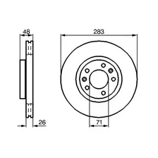 Тормозной диск BOSCH 0 986 478 732 вентилируемый , передняя ось