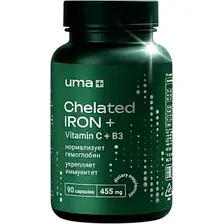 Мультивитаминный комплекс UMA  Хелат железа с витамином С и В3 (90 капсул)
