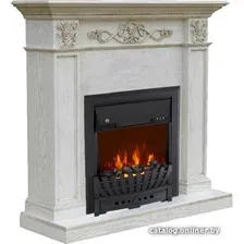 Каминокомплект Smolcom Verona STD-ASP с Aspen Black (белый дуб, патина золото)