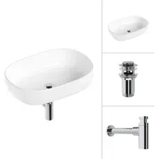 Умывальник Lauter 21836 + клапан 21190CH + сифон 21635CH (хром)