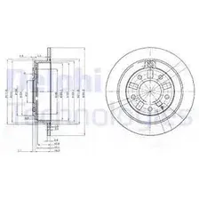 Тормозной диск DELPHI BG3231 полный , задняя ось