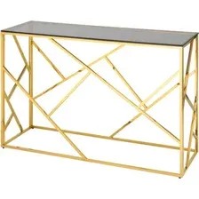 Консольный стол Stool Group Арт Деко 120x40 ECST-015-TG-SK (стекло Smoke/сталь золото)