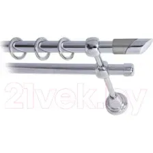 Карниз для штор Lm Decor Луна 056 2р гладкий (хром, 2.8м)