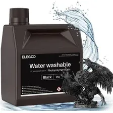 Фотополимерная смола для 3D-принтера Elegoo Water Washable / 50.103.0369 (2кг, черный)