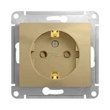 Розетка скрытая с заземлением SYSTEME (SCHNEIDER) ELECTRIC Glossa титан (GSL000445)