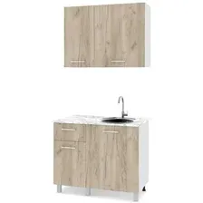 Готовая кухня Modern Ника Н10 (белый/серый дуб)