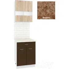 Готовая кухня Кортекс-мебель Корнелия Экстра 60р1ш2д (дуб сонома/венге/мадрид)