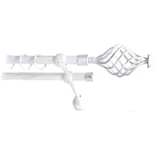 Карниз для штор Lm Decor Вираж (белое золото, гладкая, 2.4м 16мм, 2 ряда)