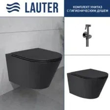 Унитаз подвесной Lauter Longer 2110822B черный + Breez 21GN7072BM
