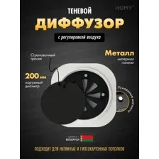 Вентиляционная решетка HOMY AIR круглый A125BS d200 (черная)