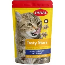 Лакомство для кошек Sanal Tasty Stars Poultry / 3882SC (40г)